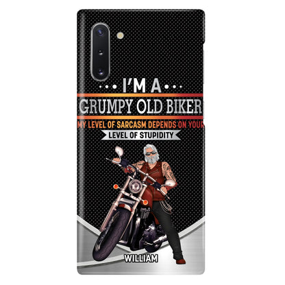 Custom Personalized Old Biker Phone Case - Father's Day Gift Idea for Biker - I'm A Grumpy Old Biker - Case for iPhone/Samsung