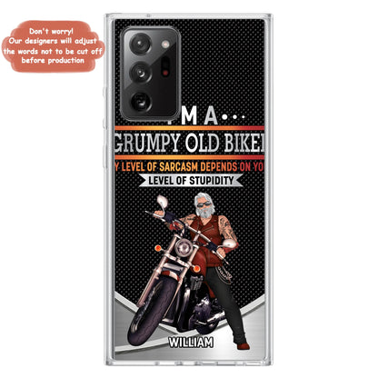 Custom Personalized Old Biker Phone Case - Father's Day Gift Idea for Biker - I'm A Grumpy Old Biker - Case for iPhone/Samsung