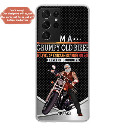 Custom Personalized Old Biker Phone Case - Father's Day Gift Idea for Biker - I'm A Grumpy Old Biker - Case for iPhone/Samsung