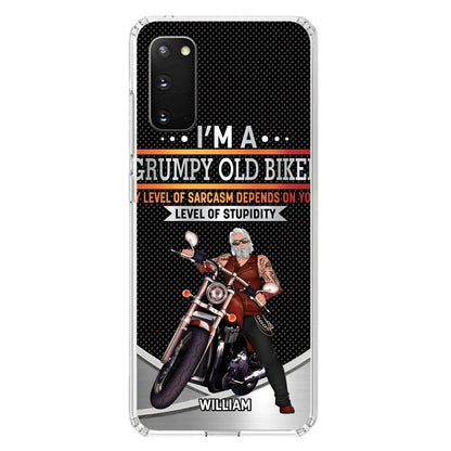 Custom Personalized Old Biker Phone Case - Father's Day Gift Idea for Biker - I'm A Grumpy Old Biker - Case for iPhone/Samsung