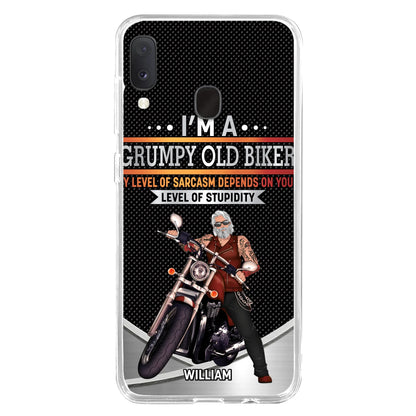 Custom Personalized Old Biker Phone Case - Father's Day Gift Idea for Biker - I'm A Grumpy Old Biker - Case for iPhone/Samsung