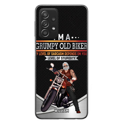 Custom Personalized Old Biker Phone Case - Father's Day Gift Idea for Biker - I'm A Grumpy Old Biker - Case for iPhone/Samsung