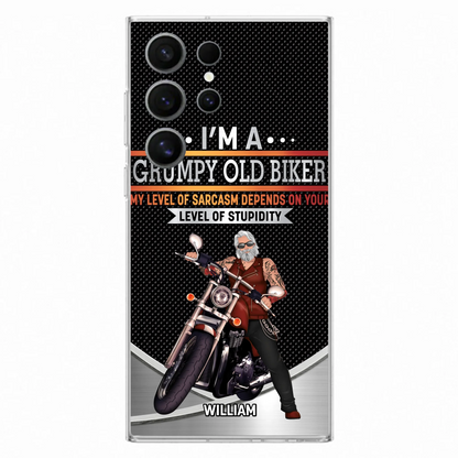 Custom Personalized Old Biker Phone Case - Father's Day Gift Idea for Biker - I'm A Grumpy Old Biker - Case for iPhone/Samsung
