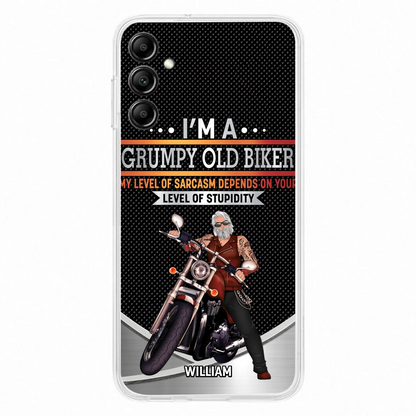 Custom Personalized Old Biker Phone Case - Father's Day Gift Idea for Biker - I'm A Grumpy Old Biker - Case for iPhone/Samsung