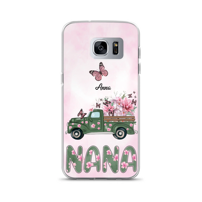 Custom Personalized Nana Phone Case - Gift Idea For Grandma/Mother's Day - Upto 12 Butterflies - Nana - Case For iPhone & Samsung