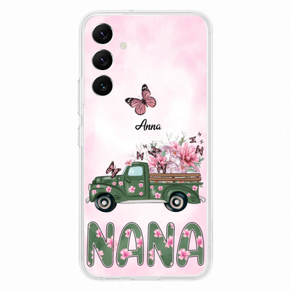 Custom Personalized Nana Phone Case - Gift Idea For Grandma/Mother's Day - Upto 12 Butterflies - Nana - Case For iPhone & Samsung
