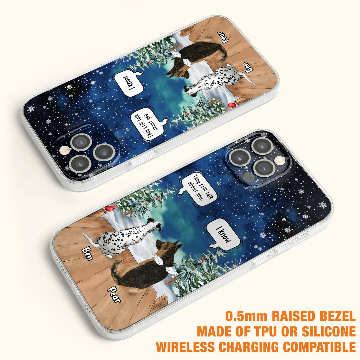 Custom Personalized Memorial Pet Phone Case - Upto 5 Pets - Memorial Gift Idea For Dog/Cat Lovers - They Still Talk About You - Case For iPhone & Samsung