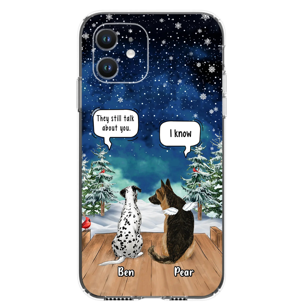 Custom Personalized Memorial Pet Phone Case - Upto 5 Pets - Memorial Gift Idea For Dog/Cat Lovers - They Still Talk About You - Case For iPhone & Samsung