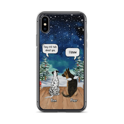 Custom Personalized Memorial Pet Phone Case - Upto 5 Pets - Memorial Gift Idea For Dog/Cat Lovers - They Still Talk About You - Case For iPhone & Samsung