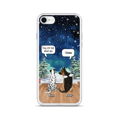 Custom Personalized Memorial Pet Phone Case - Upto 5 Pets - Memorial Gift Idea For Dog/Cat Lovers - They Still Talk About You - Case For iPhone & Samsung