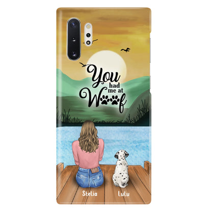 Personalized Dog Mom Phone Case - Gifts For Dog Lover With Up to 4 Dogs - You Had Me At Woof - The New Version for iPhone 16 Series