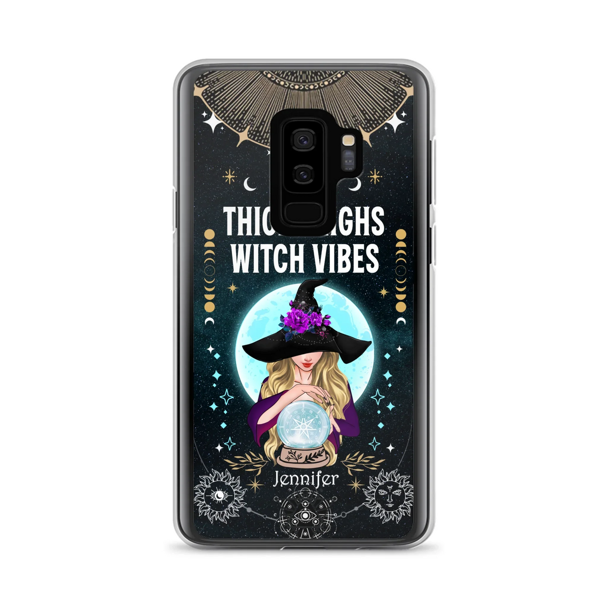Custom Personalized Witch Phone Case - Best Gift Idea For Halloween - Thick Thighs Witch Vibes Witchy Wicca - Case For iPhone And Samsung