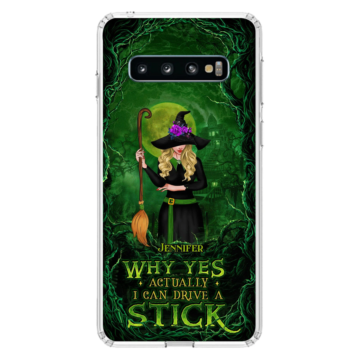 Custom Personalized Witch Phone Case for iPhone/ Samsung - Halloween Gift Idea - Why Yes Actually I Can Drive A Stick