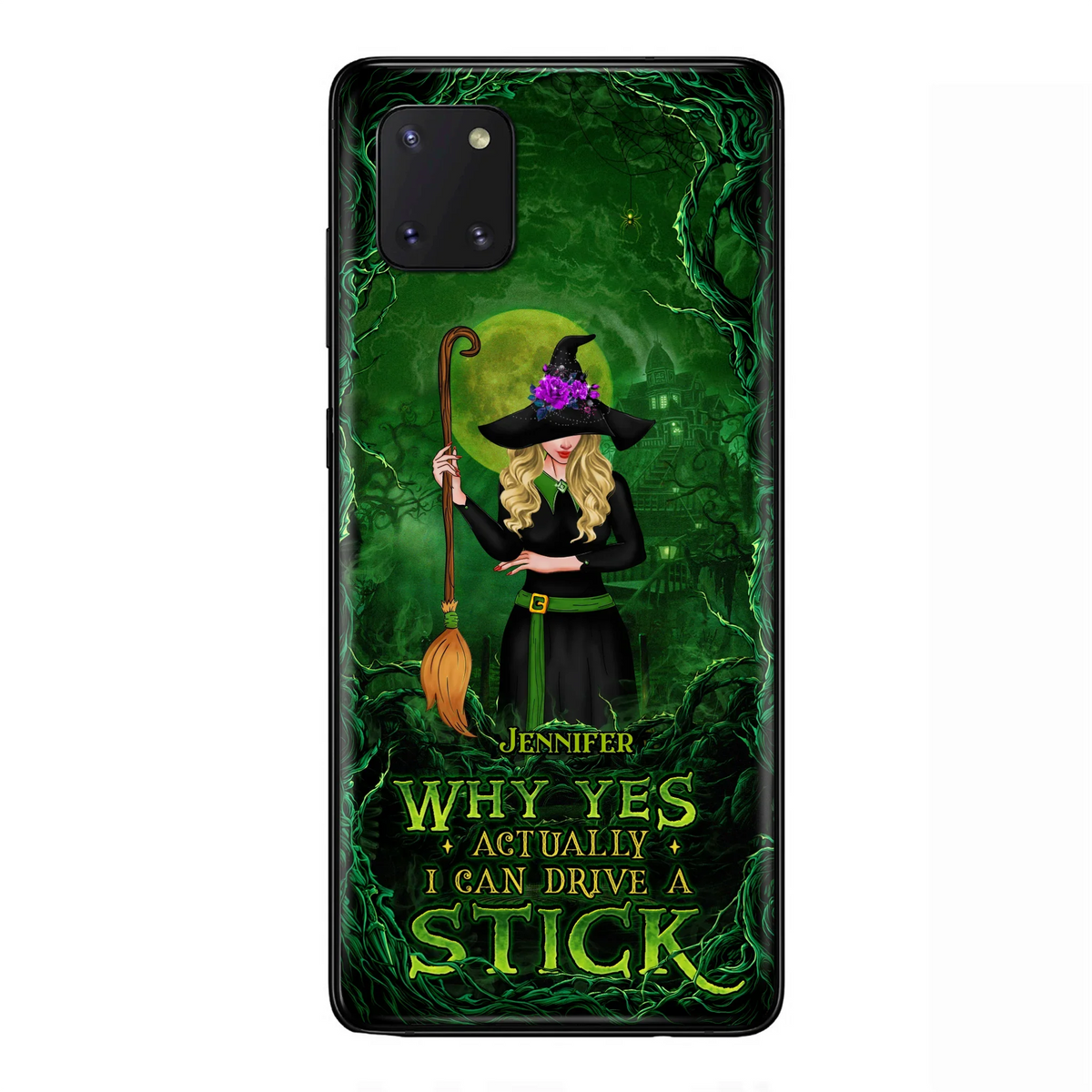 Custom Personalized Witch Phone Case for iPhone/ Samsung - Halloween Gift Idea - Why Yes Actually I Can Drive A Stick