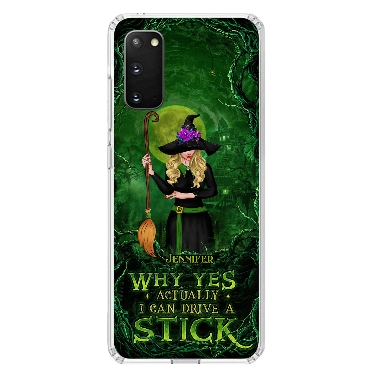 Custom Personalized Witch Phone Case for iPhone/ Samsung - Halloween Gift Idea - Why Yes Actually I Can Drive A Stick