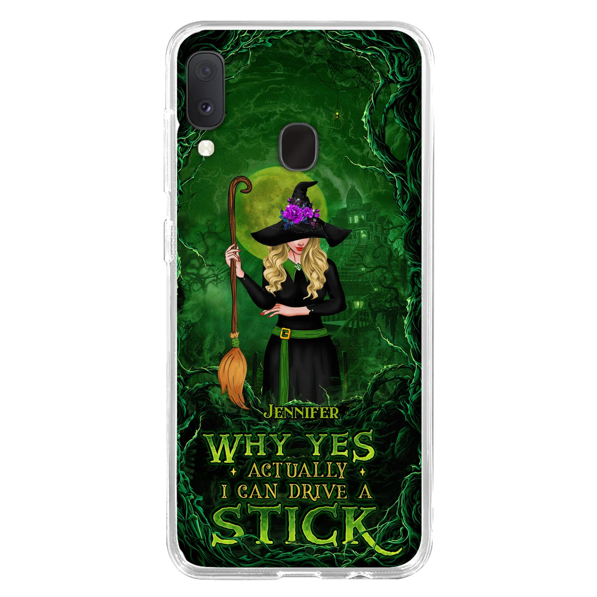 Custom Personalized Witch Phone Case for iPhone/ Samsung - Halloween Gift Idea - Why Yes Actually I Can Drive A Stick