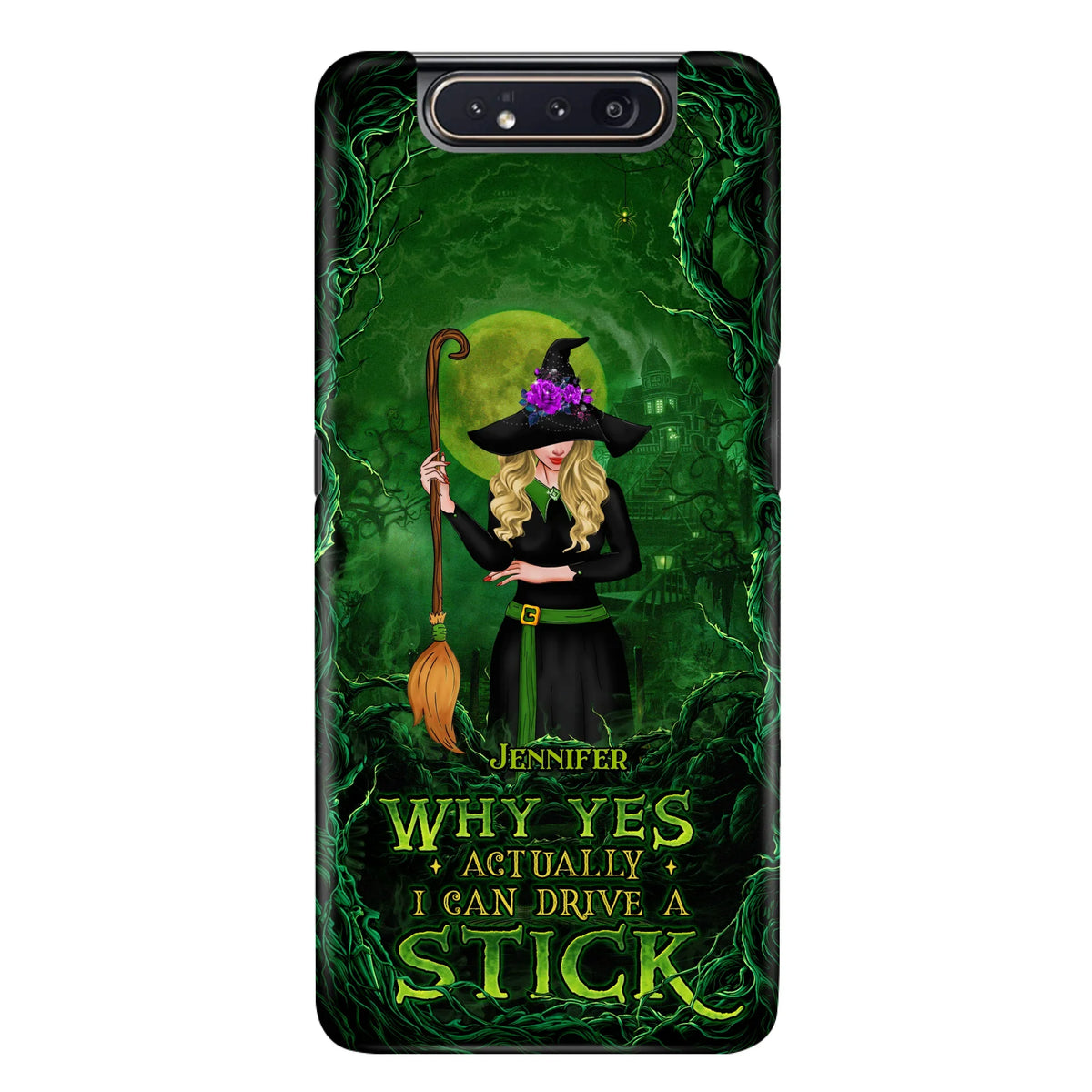 Custom Personalized Witch Phone Case for iPhone/ Samsung - Halloween Gift Idea - Why Yes Actually I Can Drive A Stick