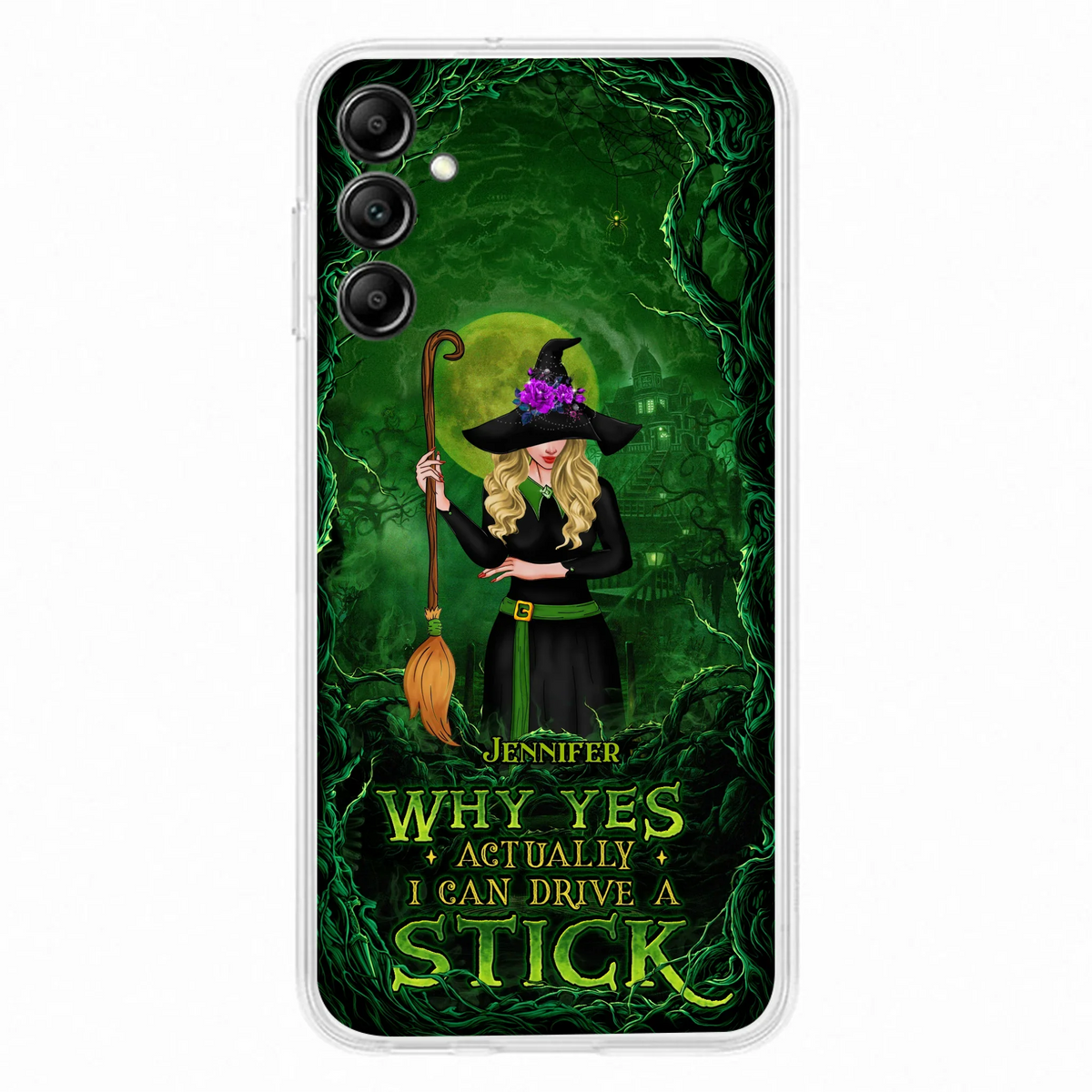 Custom Personalized Witch Phone Case for iPhone/ Samsung - Halloween Gift Idea - Why Yes Actually I Can Drive A Stick