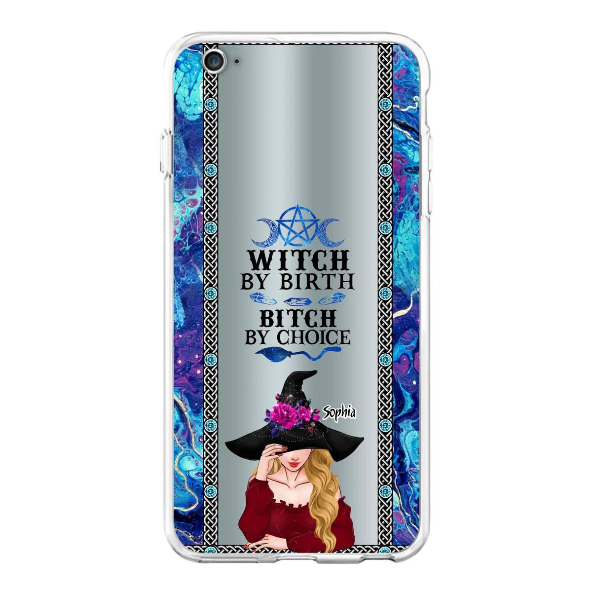 Custom Personalized Witch Phone Case for iPhone and Samsung - Gift Idea For Halloween - Witch By Birth, Bitch By Choice