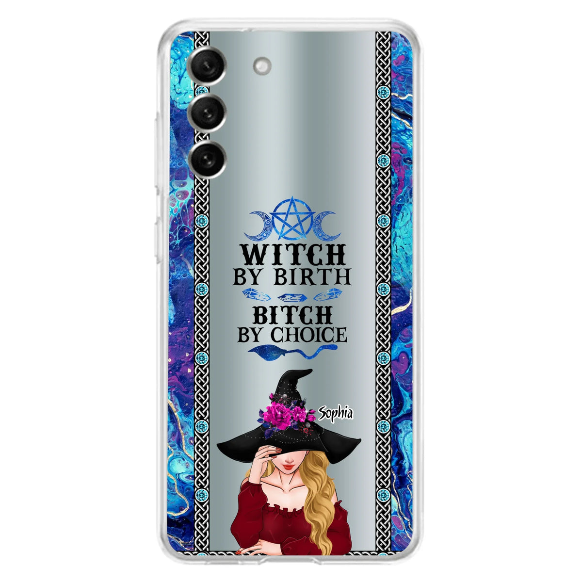 Custom Personalized Witch Phone Case for iPhone and Samsung - Gift Idea For Halloween - Witch By Birth, Bitch By Choice