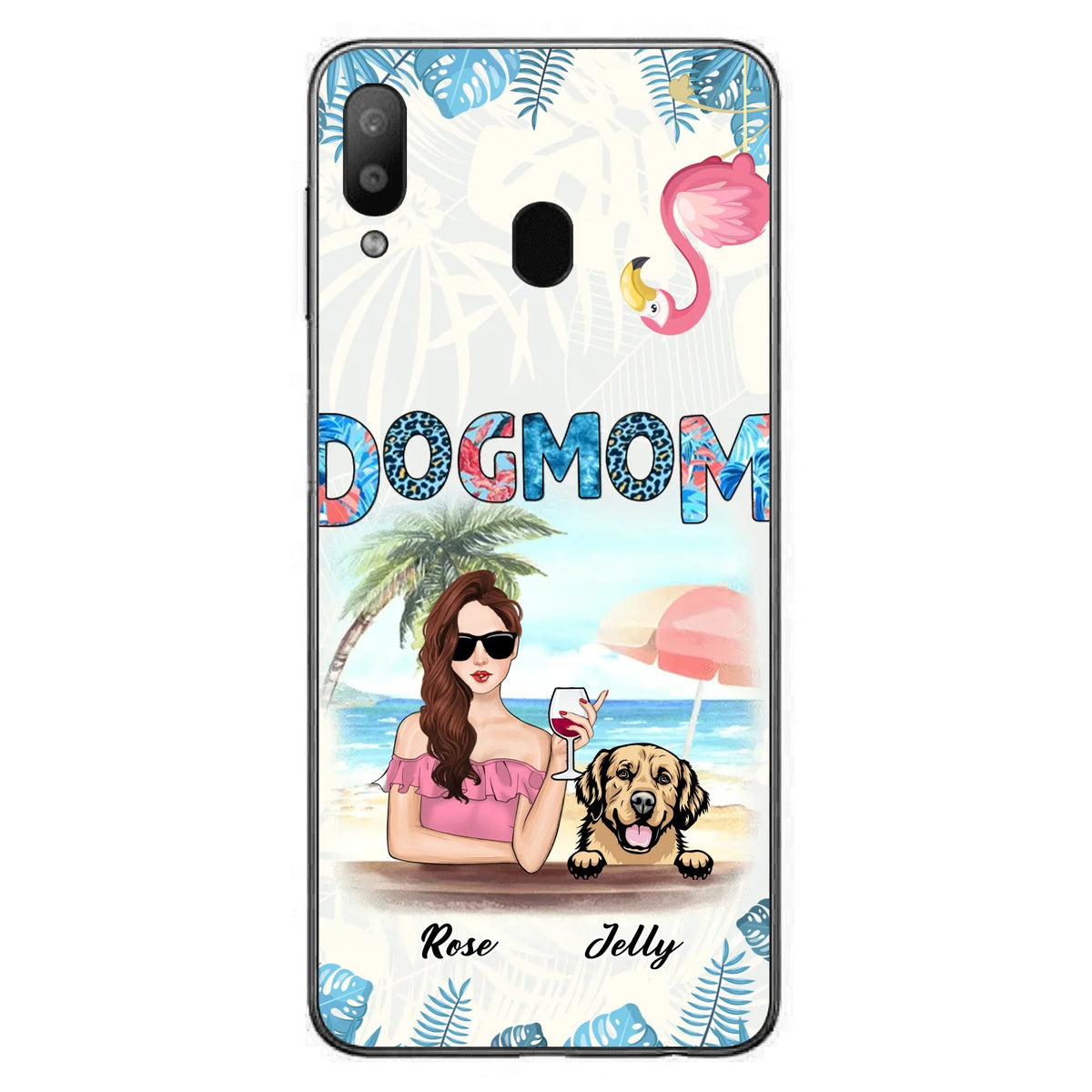 Custom Personalized Dog Mom Summer Patterned Phone Case - Upto 4 Dogs - Gift Idea For Dog Mom - Case For iPhone And Samsung