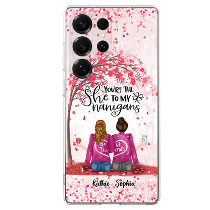 Custom Personalized We Are Best Friends Phone Case - Gift Idea For Friends/ Besties/ Sisters - Upto 5 Girls - You're The She To My Nanigans - Case For iPhone & Samsung