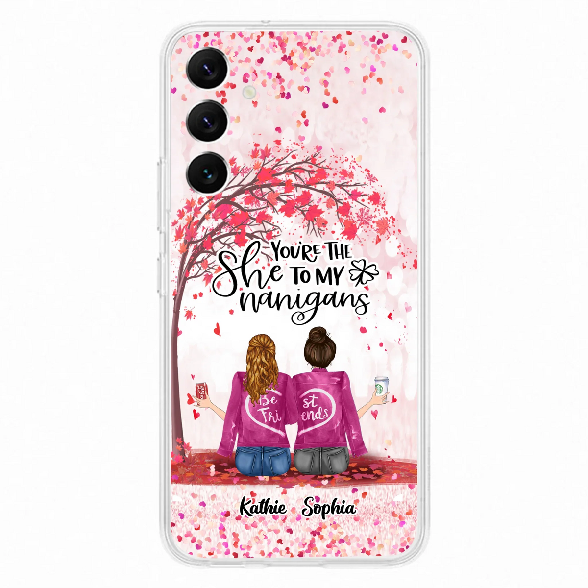 Custom Personalized We Are Best Friends Phone Case - Gift Idea For Friends/ Besties/ Sisters - Upto 5 Girls - You're The She To My Nanigans - Case For iPhone & Samsung