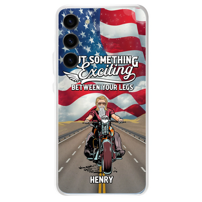 Custom Personalized Biker Phone Case - Gift Idea For Biker/Independence Day - Put Something Exciting Between Your Legs - Case For iPhone/Samsung