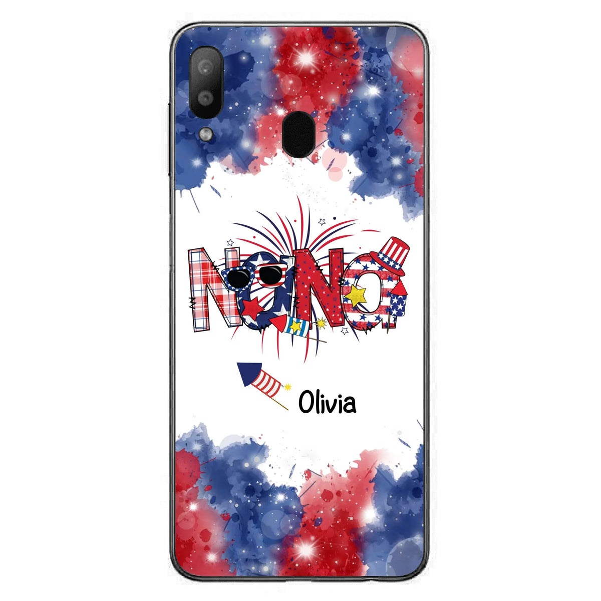 Custom Personalized Grandma Phone Case - 4th of July Mimi Phone Case With Child Names - Up To 10 Children - Gift Idea For Grandma - Cases For Iphone And Samsung