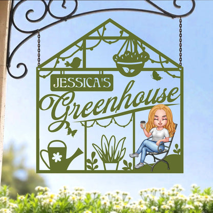 Custom Personalized Greenhouse Metal Sign - Gift Idea For Garden Owner