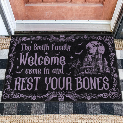 Personalized Witch Doormat - Gift Idea For Witch Lover - Come In And Rest Your Bones