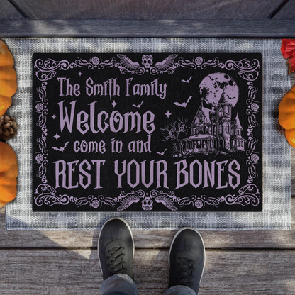 Personalized Witch Doormat - Gift Idea For Witch Lover - Come In And Rest Your Bones