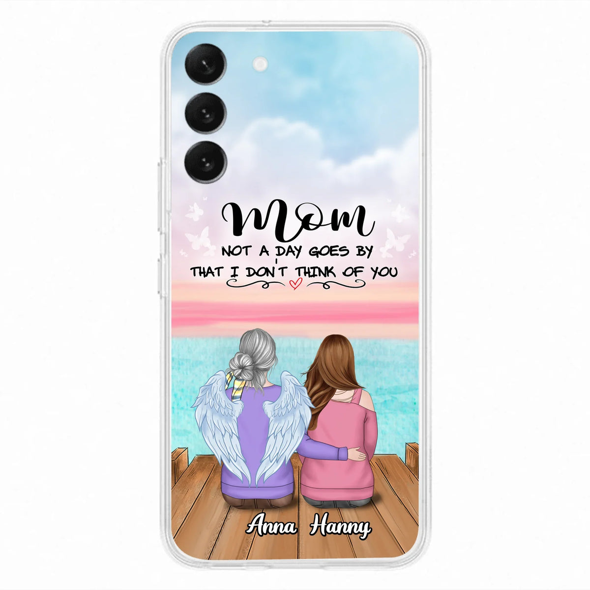 Custom Personalized Memorial Mom/ Dad Phone Case - Memorial Gift Idea - Not A Day Goes By That I Don't Think Of You - Case For iPhone And Samsung