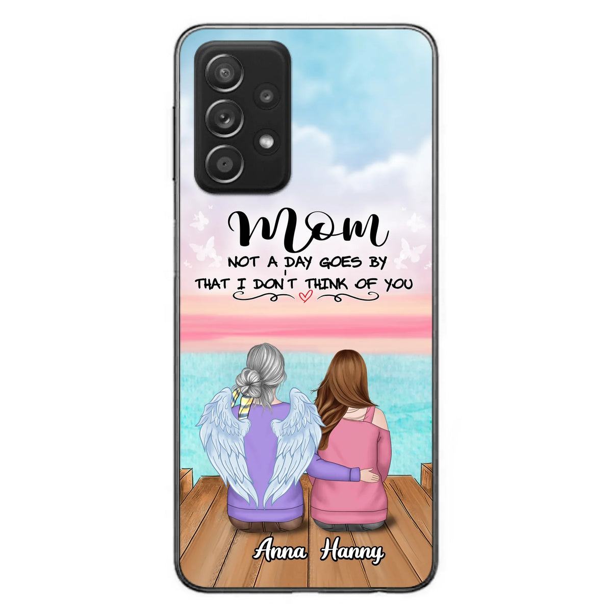 Custom Personalized Memorial Mom/ Dad Phone Case - Memorial Gift Idea - Not A Day Goes By That I Don't Think Of You - Case For iPhone And Samsung