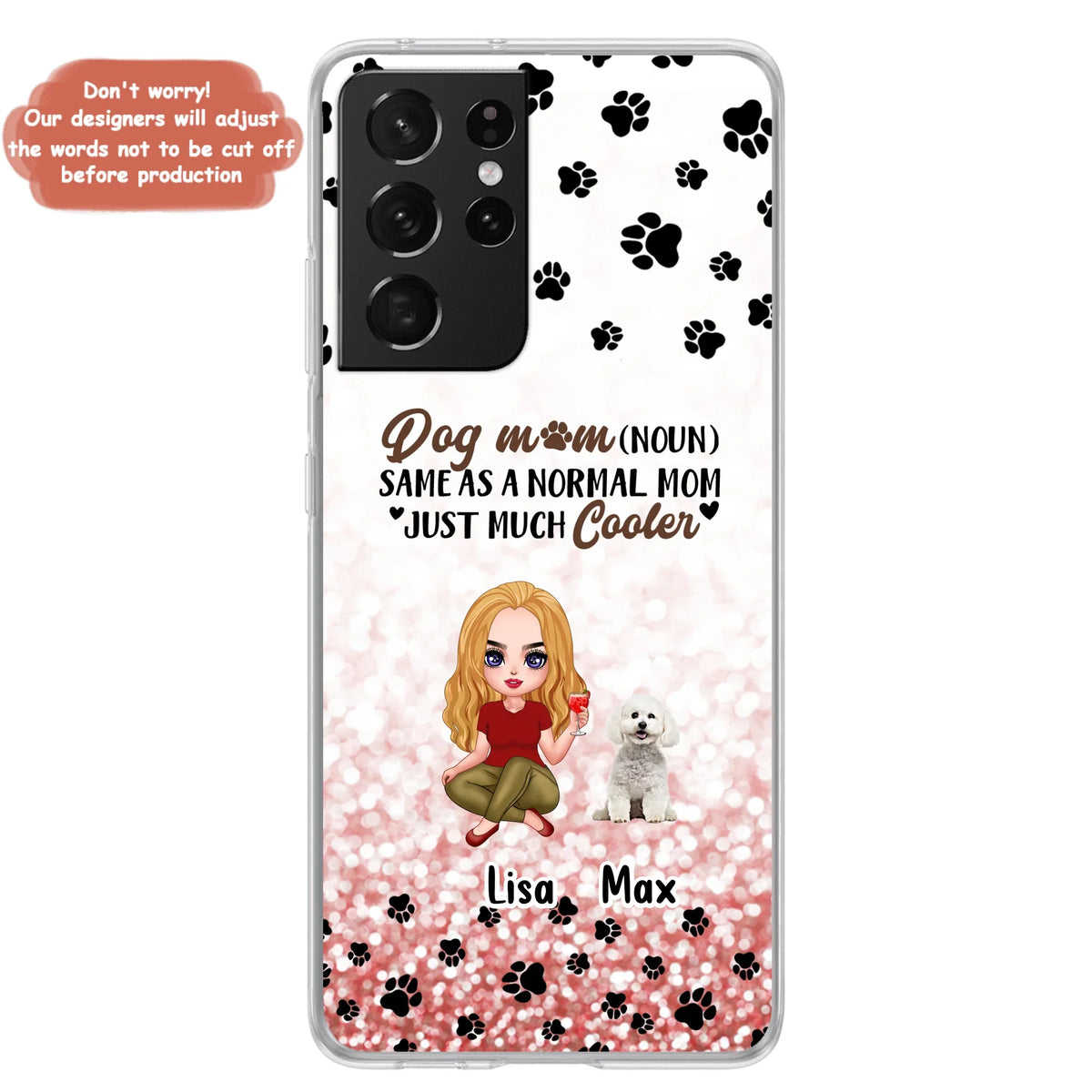 Custom Personalized Dog Mom Phone Case - Upto 6 Dogs - Best Gift For Dog Lover - Crazy Dog Mom - Case For iPhone/Samsung