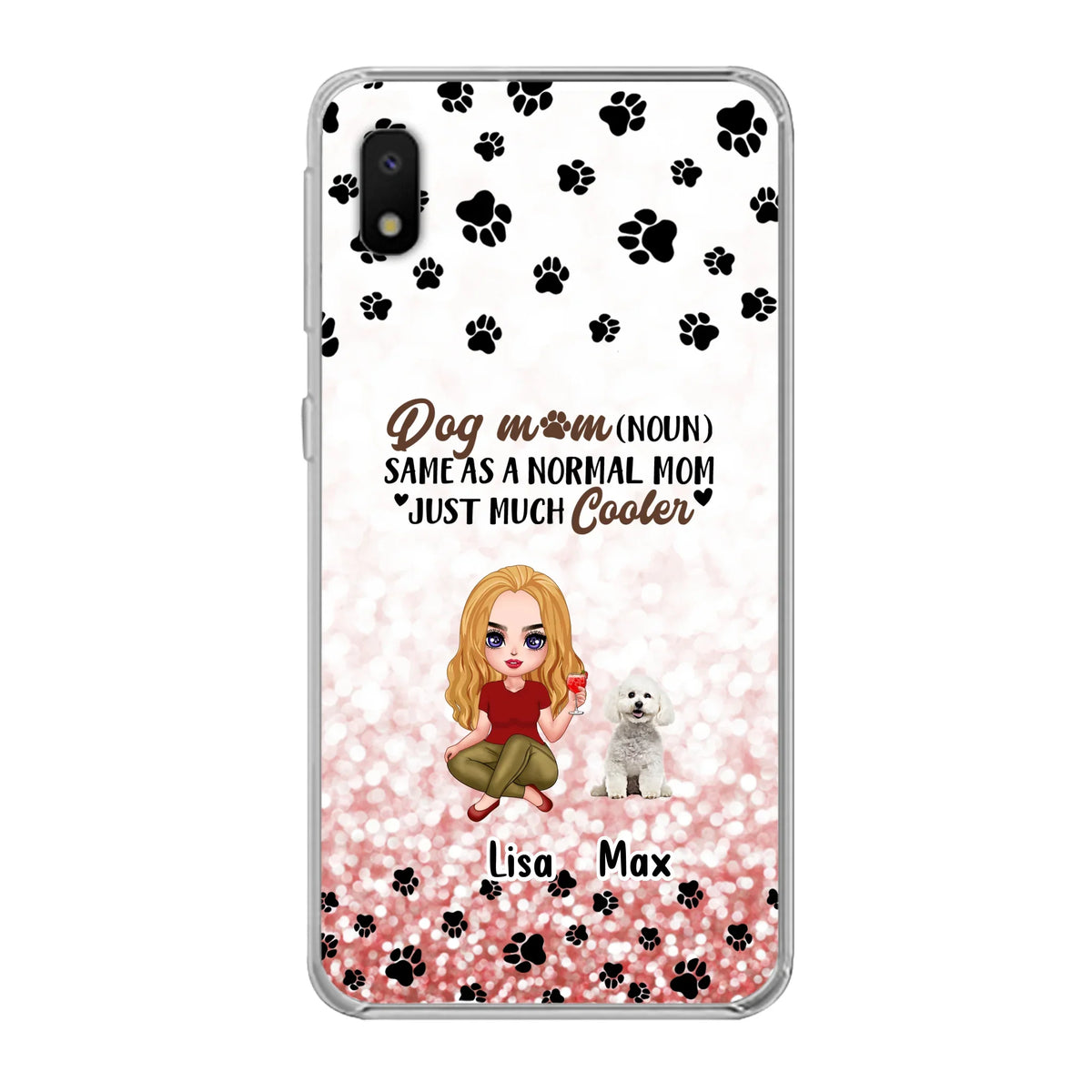 Custom Personalized Dog Mom Phone Case - Upto 6 Dogs - Best Gift For Dog Lover - Crazy Dog Mom - Case For iPhone/Samsung