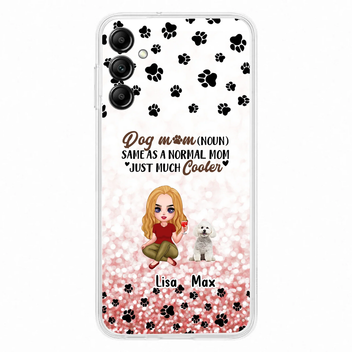 Custom Personalized Dog Mom Phone Case - Upto 6 Dogs - Best Gift For Dog Lover - Crazy Dog Mom - Case For iPhone/Samsung