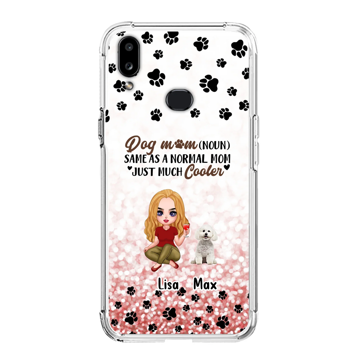 Custom Personalized Dog Mom Phone Case - Upto 6 Dogs - Best Gift For Dog Lover - Crazy Dog Mom - Case For iPhone/Samsung