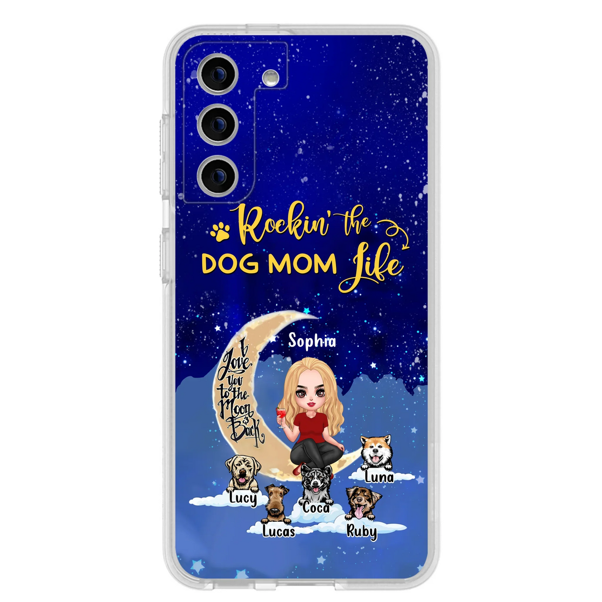 Custom Personalized Dog Mom Phone Case - Best Gift For Dog Lovers - Rockin's The Dog Mom Life