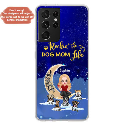 Custom Personalized Dog Mom Phone Case - Best Gift For Dog Lovers - Rockin's The Dog Mom Life
