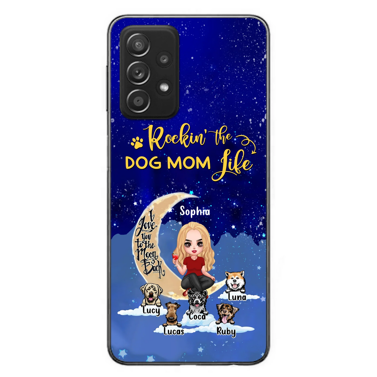 Custom Personalized Dog Mom Phone Case - Best Gift For Dog Lovers - Rockin's The Dog Mom Life