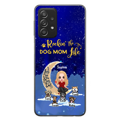 Custom Personalized Dog Mom Phone Case - Best Gift For Dog Lovers - Rockin's The Dog Mom Life