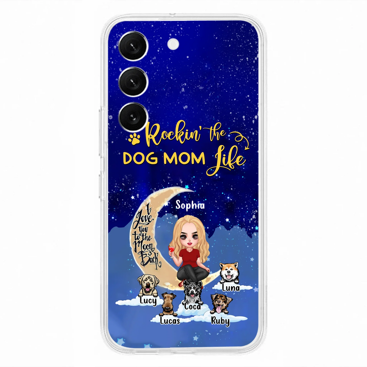 Custom Personalized Dog Mom Phone Case - Best Gift For Dog Lovers - Rockin's The Dog Mom Life