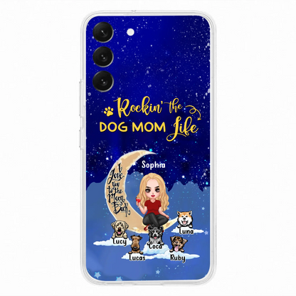 Custom Personalized Dog Mom Phone Case - Best Gift For Dog Lovers - Rockin's The Dog Mom Life