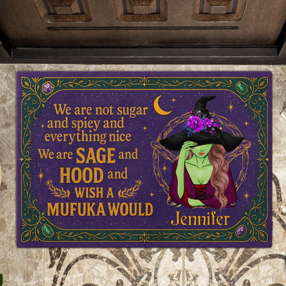Personalized Witch Doormat - Halloween Gift Idea For Witch Lover - We Are Not Sugar And Spiey