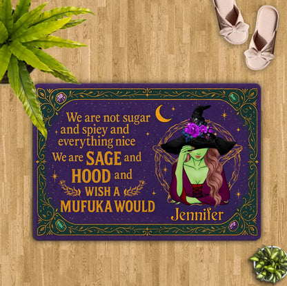 Personalized Witch Doormat - Halloween Gift Idea For Witch Lover - We Are Not Sugar And Spiey