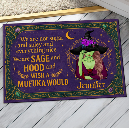 Personalized Witch Doormat - Halloween Gift Idea For Witch Lover - We Are Not Sugar And Spiey