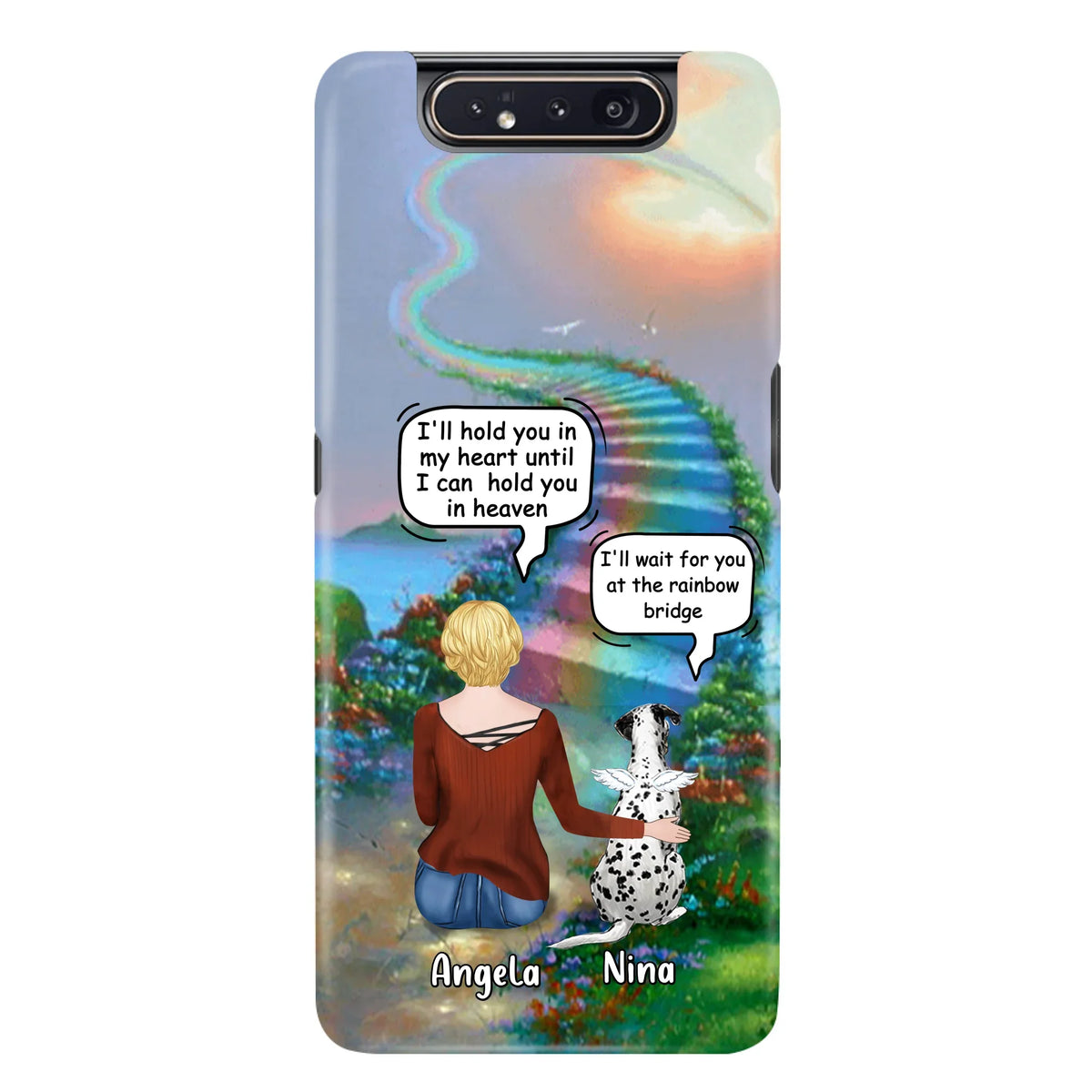Custom Personalized Memorial Dog Phone Case - Upto 4 Dogs - Memorial Gift For Dog Lovers - Case For iPhone/Samsung