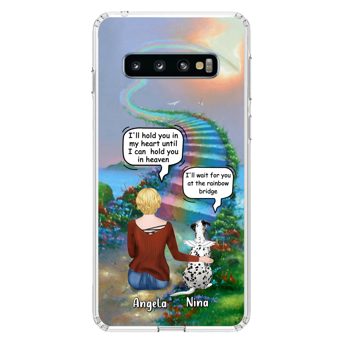 Custom Personalized Memorial Dog Phone Case - Upto 4 Dogs - Memorial Gift For Dog Lovers - Case For iPhone/Samsung