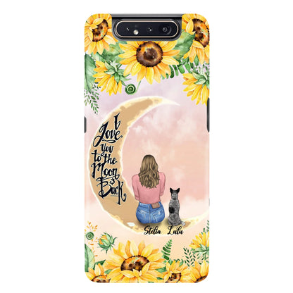 Custom Phone Case For Dog Lovers - Best Gift With Personalized Dogs - I Love You To The Moon and Back